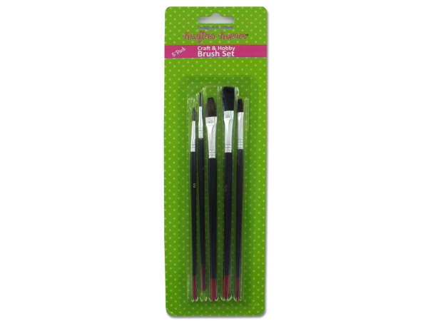 Craft and hobby brush set (set of 5)