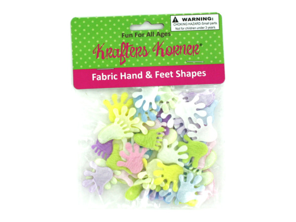 Fabric hand and feet shapes for crafting, assorted colors