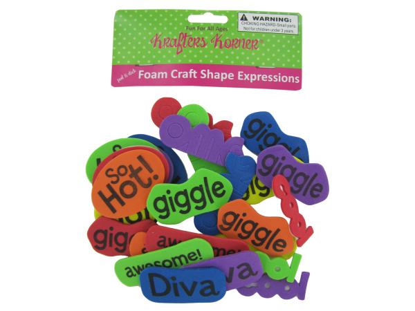 Foam craft shape word expressions