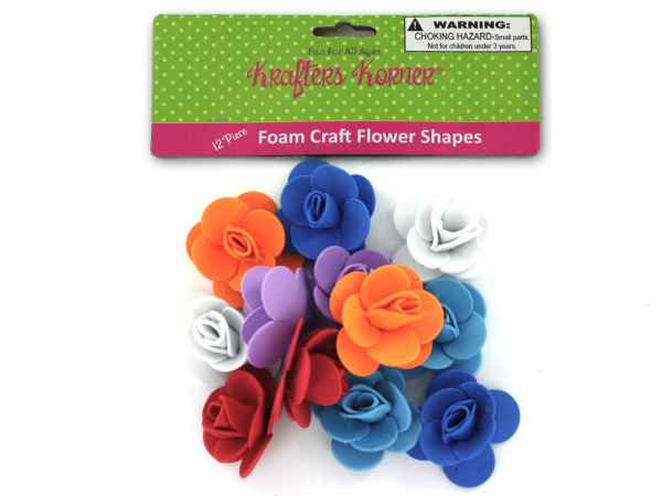 12 piece foam flowers (assorted colors)