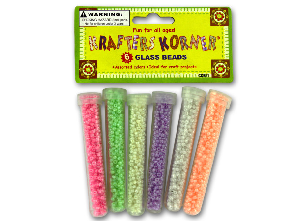 Glass craft beads in tube