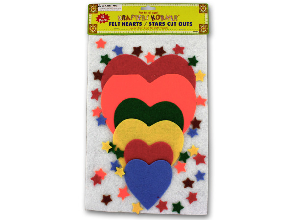 Felt hearts and stars cut outs