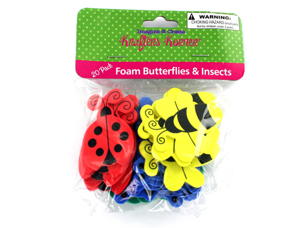 Foam butterfly and insect shapes
