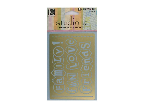 family friends fun love solid brass stencil