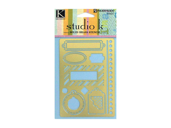 assorted tag shapes solid brass stencil