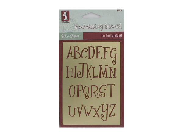 fun time alphabet solid brass stencil