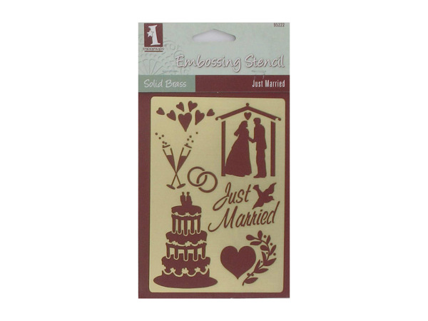 just married designs solid brass stencil