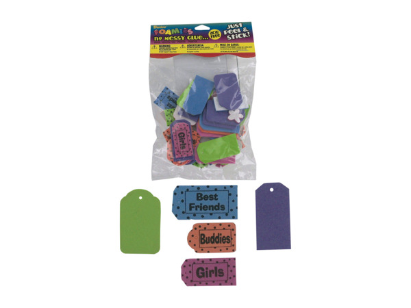 76 piece tag shape peel and stick foamies