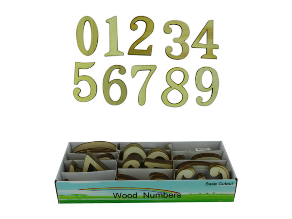 wood numbers 72 piece display
