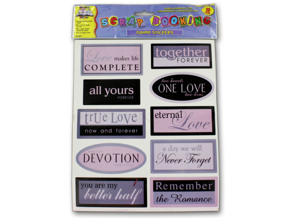 Sentiment scrap book stickers