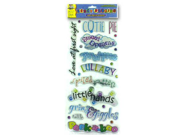 Baby phrase metallic stickers