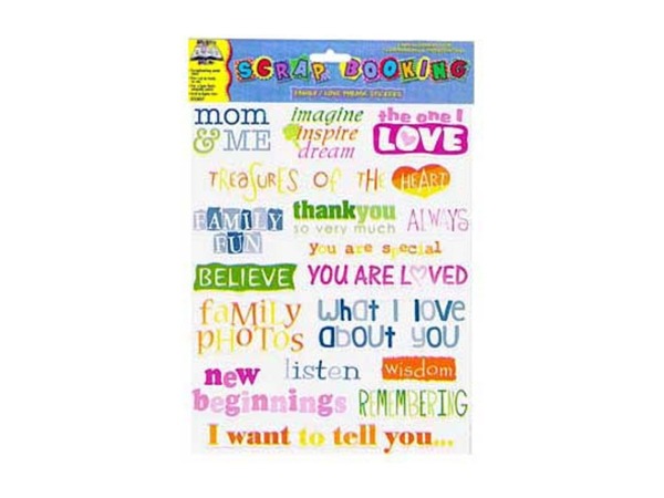 Family and love stickers for scrapbooking