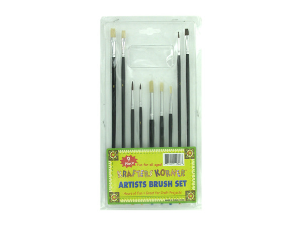 Artist brush set, 9 pieces