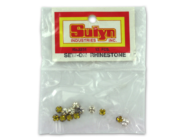 12 piece topaz sew on rhinestones