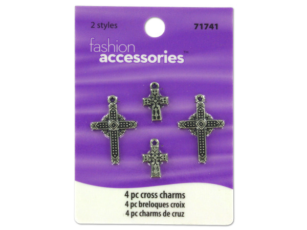 4 pc cross charms 2 styles