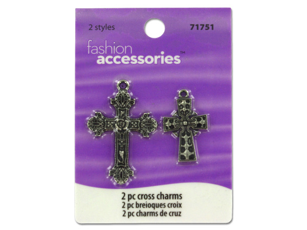 2 piece cross charms 2 styles
