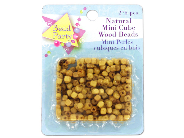 275 piece natural mini cube wood beads