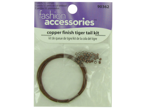 copper finish tiger tail kit 3 yards/32 crimps