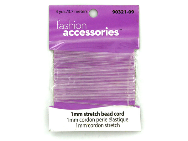 4 yds 1mm crystal stretch bead cord