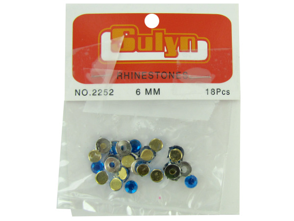 18 pc 6mm blue rhinestones with mounts