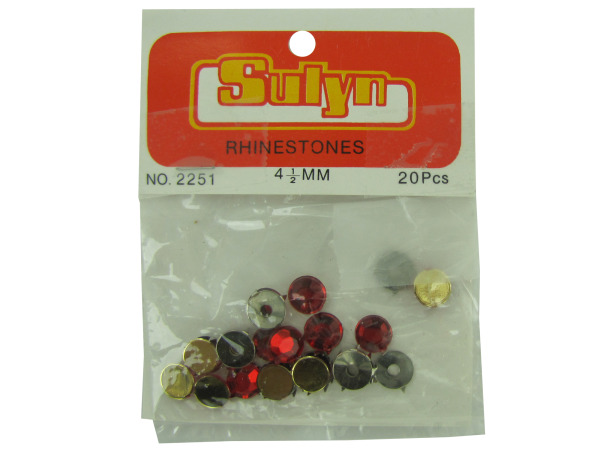 20 pc 4.5mm red rhinestones