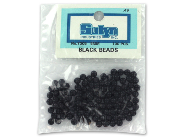 100 pc 5mm black beads