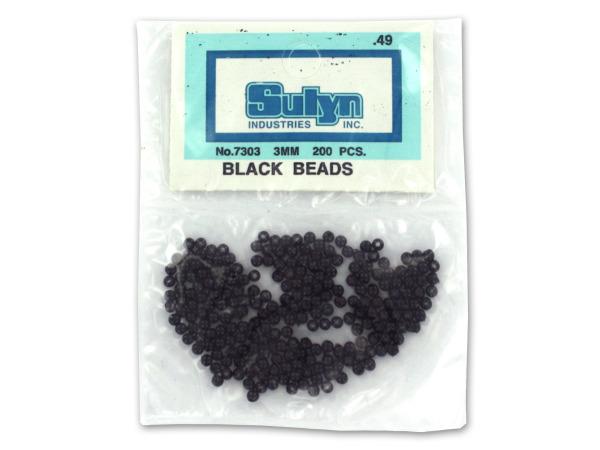 200 piece 3mm black beads