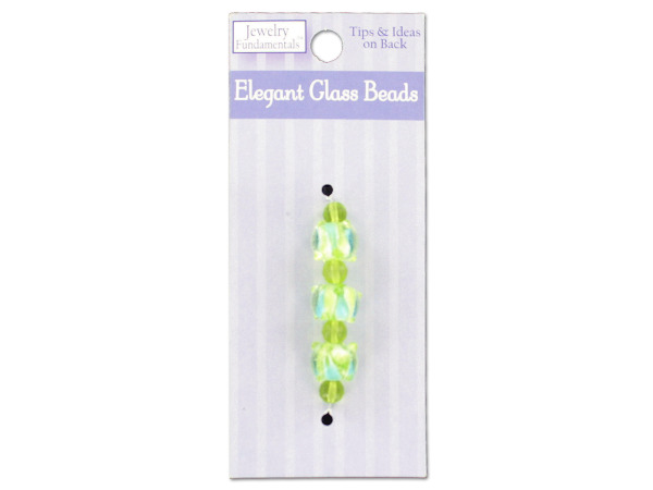 green/blue white glass beads with green spacers