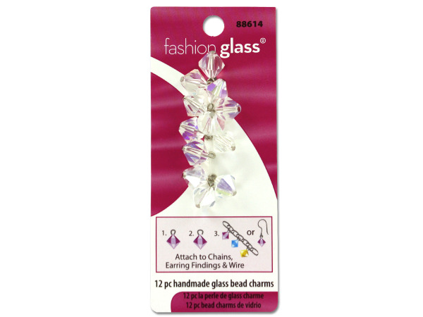 12 piece bicone large crystal ab bead charms