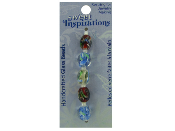 glass blue stroke & spacer beads