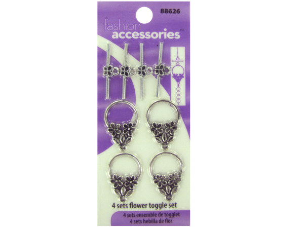 4 sets large flower toggle sets