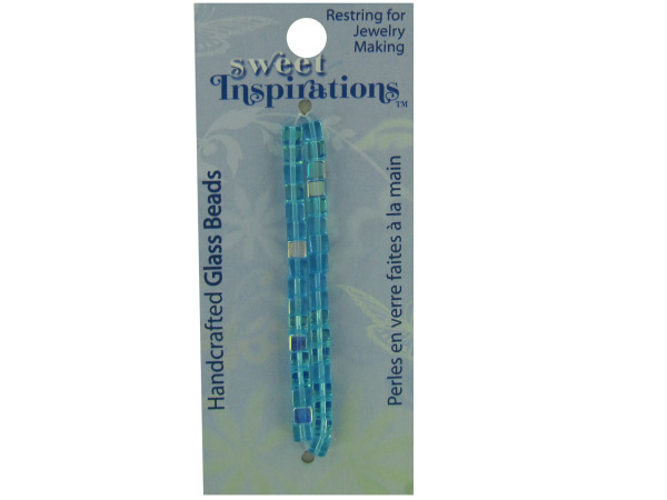 turquoise small cube glass beads