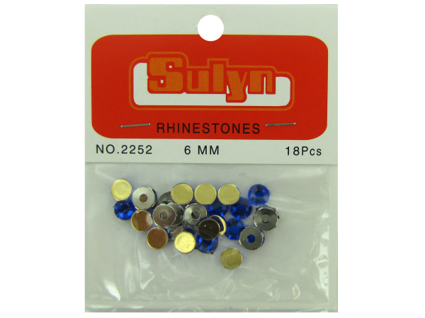 18 pc 6mm sapphire rhinestones with mounts