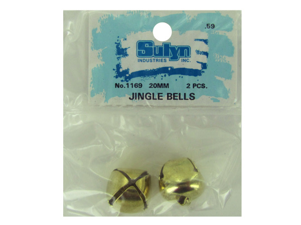 2 pc 20mm gold jingle bells