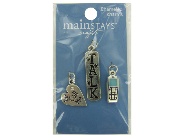 blue cell phone collection enameled charms