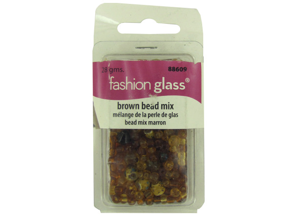 brown glass bead mix 28 grams