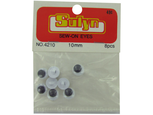8 pc 10mm sew-on eyes
