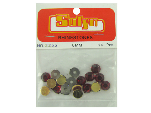 14pc 8mm red rhinestones