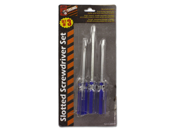 3 Pack slotted screwdriver set