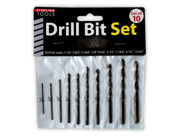 10 Pack drill bit set