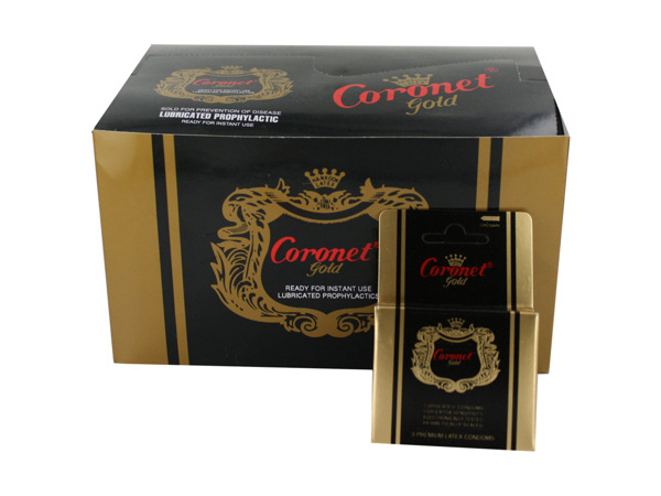 Coronet Gold lubricated condoms, pack of 3