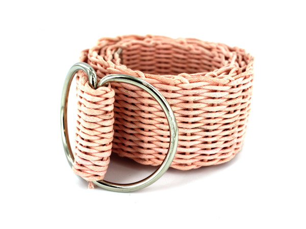 pink woven belt