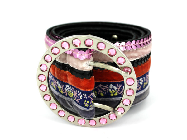 multi fabric leather belt
