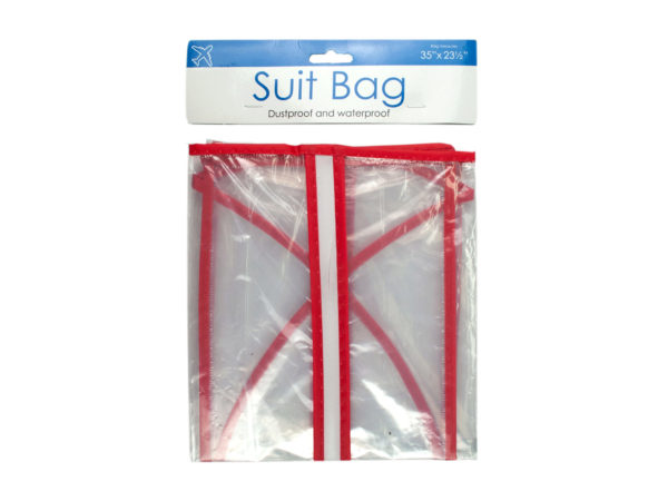 Clear plastic suit bag