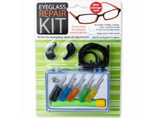 Eyeglass repair kit with case