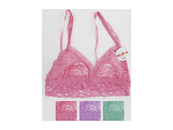 lace bra, assorted pastel colors