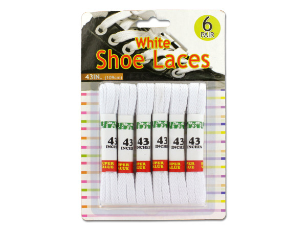 6 Pair white shoe laces