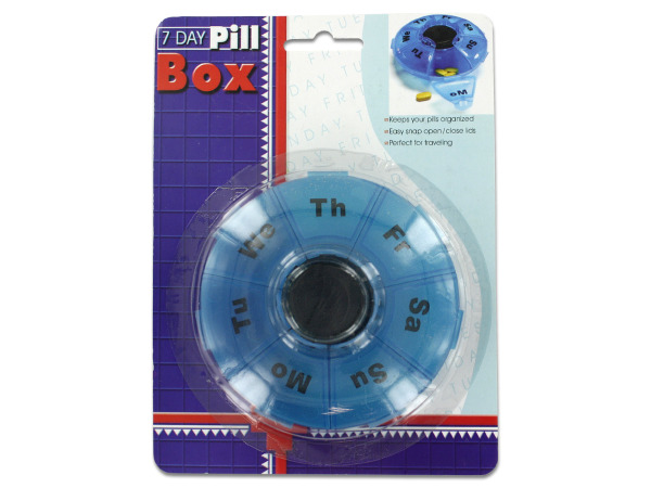 Seven day round pill box