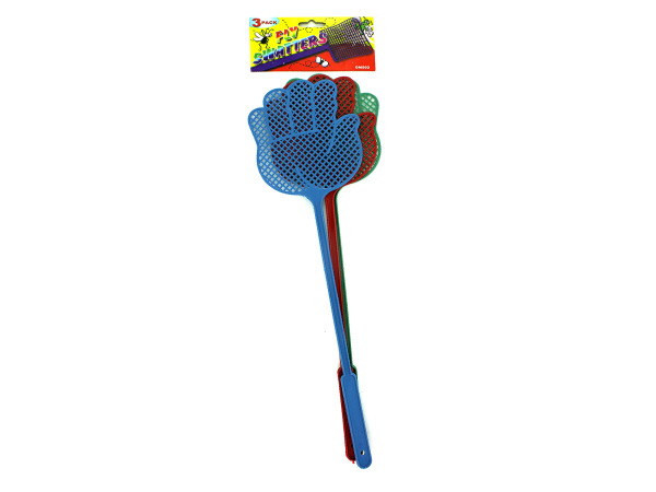 3 Pack fly swatters (assorted colors)