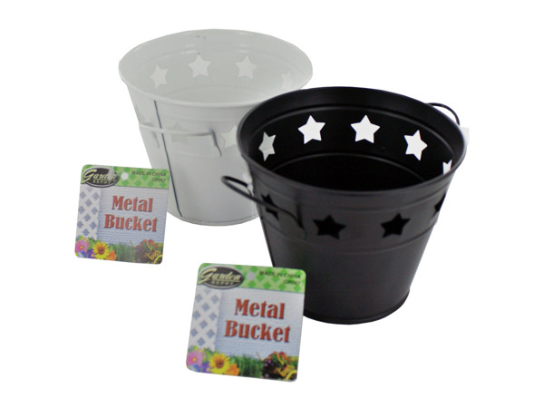 metal bucket with stars assorted colors